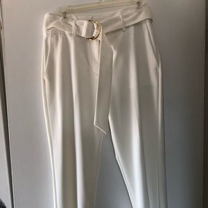 DKNY belted pleated pants